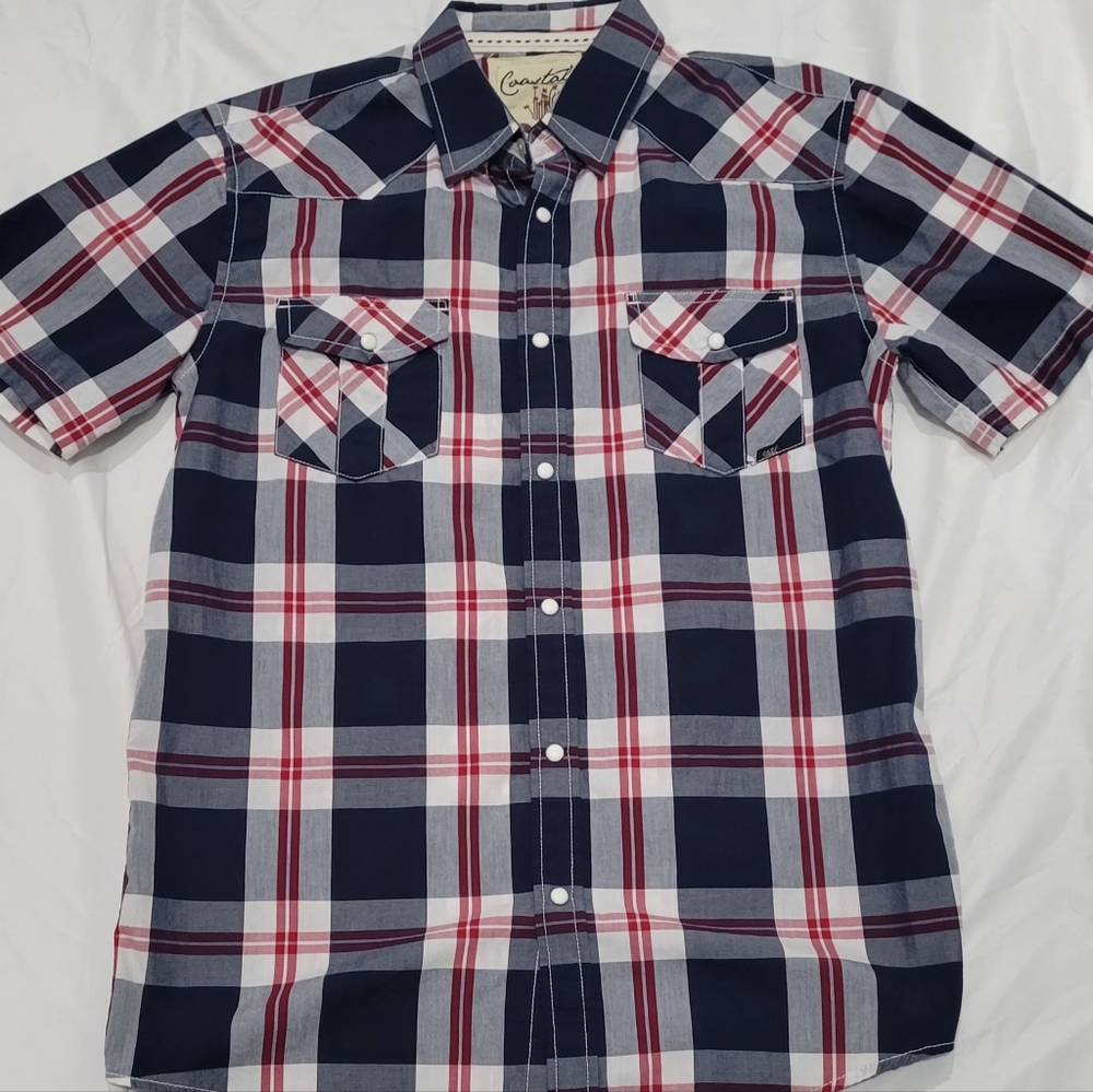 Mens snap button down shirt